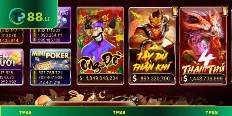 Điểm danh những tựa game nổi bật có mặt tại cổng game Nổ Hũ TP88